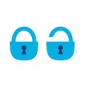 lock and unlock icon button element vector illustration